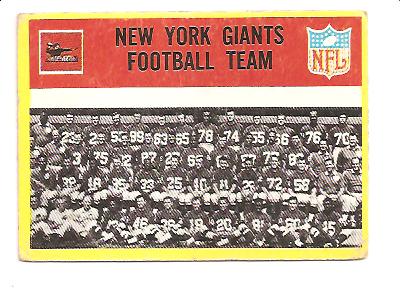 1967 Philadelphia #109 New York Giants