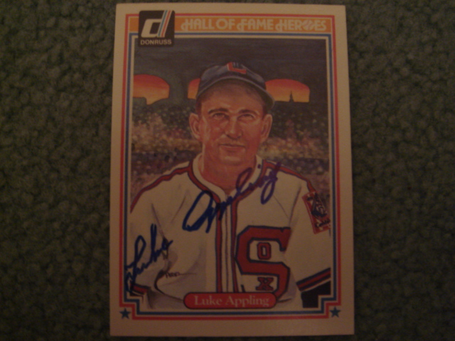 1983 Donruss Hall Of Fame Heroes Luke Appling #8 Autographed With COA