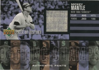 2002 UD Piece of History Batting Champs Jersey #MM M.Mantle Pants SP/50