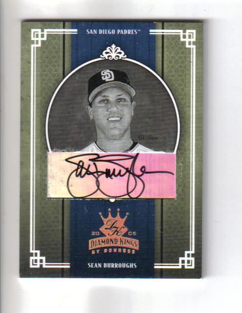 2005 Diamond Kings Signature Gold B/W #185 Sean Burroughs/25