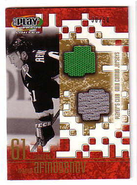 2001-02 UD Playmakers Jerseys Gold #JMA Maxim Afinogenov