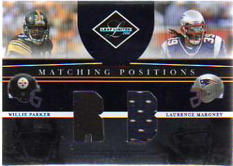 2008 Leaf Limited Matching Positions Jerseys #14 Willie Parker/Laurence Maroney