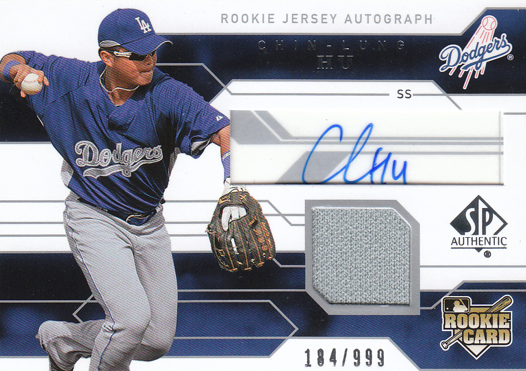 2008 SP Authentic #110 Chin-Lung Hu Jsy AU/999 (RC)