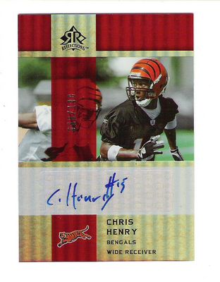2005 Reflections Rookie Exclusives Autographs Red #RECH Chris Henry