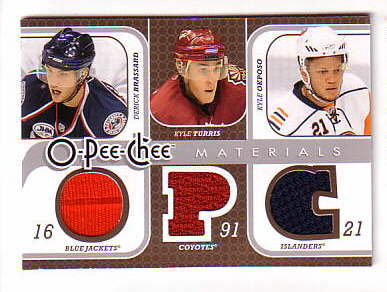 2008-09 O-Pee-Chee Materials Triple #3MRK2 Derick Brassard/Kyle Turris/Kyle Okposo