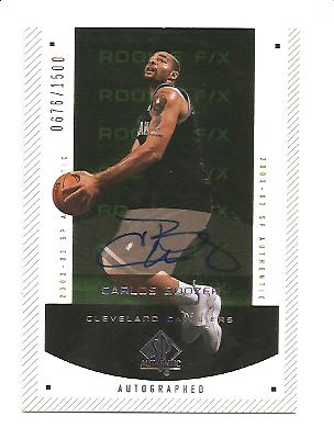 2002-03 SP Authentic #169 Carlos Boozer AU RC