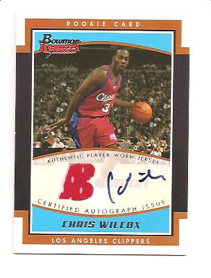 2002-03 Bowman Signature Edition #SECW Chris Wilcox JSY AU RC