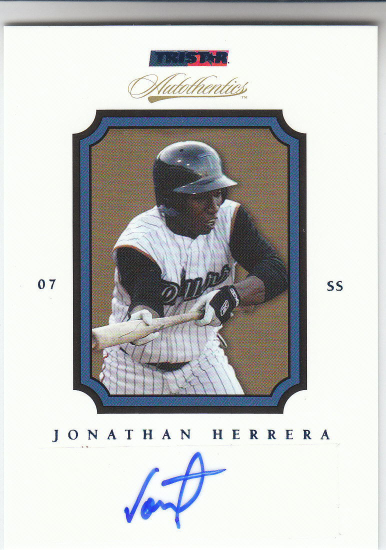 2007 TRISTAR Autothentics Autographs Blue #56 Jonathan Herrera