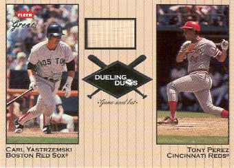 2002 Greats of the Game Dueling Duos Game Used Single #CY2 Tony Perez/Carl Yastrzemski Bat
