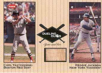 2002 Greats of the Game Dueling Duos Game Used Single #RJ1 Carl Yastrzemski/Reggie Jackson Bat