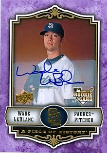 2009 UD A Piece of History Rookie Autographs Violet #122 Wade LeBlanc