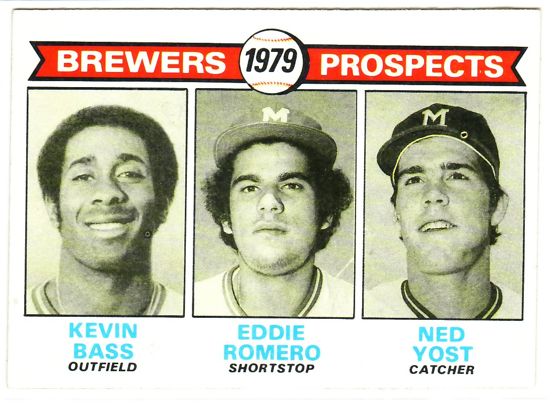 1979 Topps #708 Kevin Bass RC/Eddie Romero RC/Ned Yost RC
