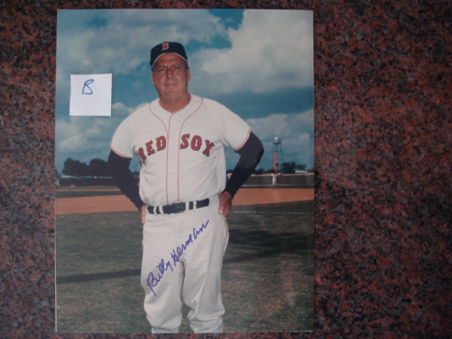 Billy Herman Autographed 8 X 10 Red Sox Picture With COA pose B