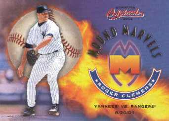 2002 Donruss Originals Mound Marvels #1 Roger Clemens 8/20/01