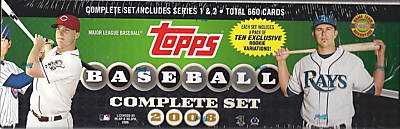 2008 Topps Baseball Complete Series 1 & 2 Factory Sealed Hobby Box Set - 660 Cards ( Mickey Mantle Derek Jeter ) + 10 Bonus EXCLUSIVE Rookie Variation Cards Includes Evan Longoria - In Stock