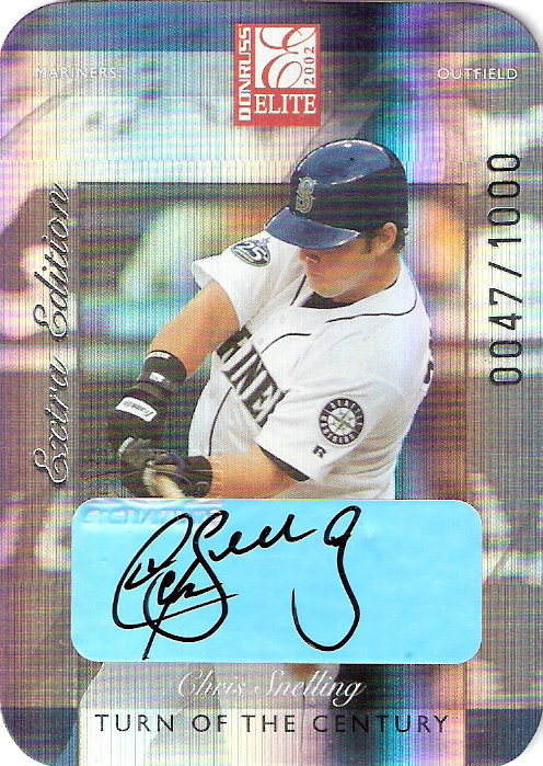 2002 Donruss Elite Turn of the Century Autographs #201 Chris Snelling/50