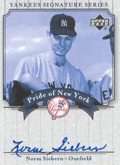2003 Upper Deck Yankees Signature Pride of New York Autographs #NS Norm Siebern