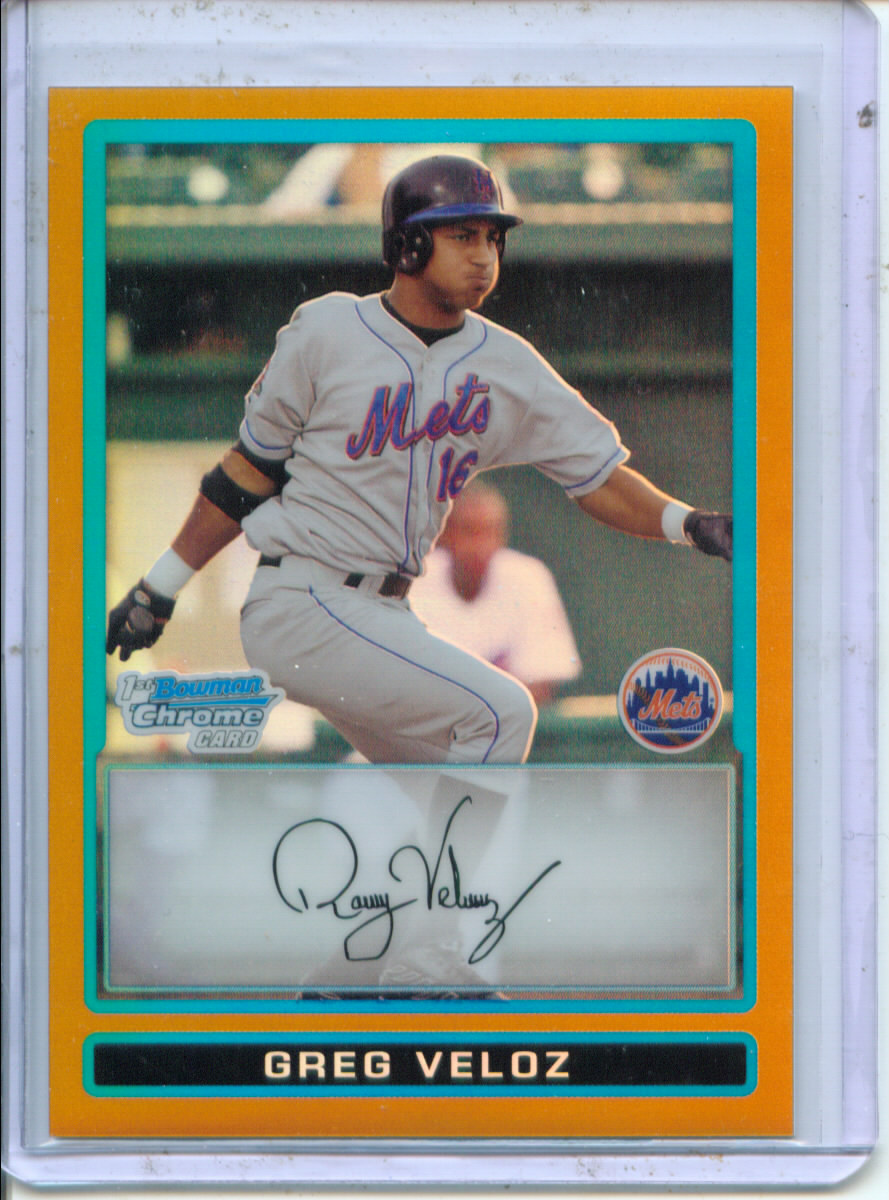 2009 Bowman Chrome Prospects Gold Refractors #BCP3 Greg Veloz