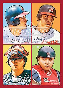 2009 Upper Deck Goudey 4-In-1 #53 Grady Sizemore/Travis Hafner/Victor Martinez/Kelly Shoppach