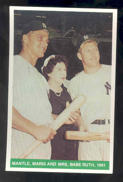 1984 TCMA Greats #26 Mickey Mantle/Roger Maris/Mrs. Claire Ruth
