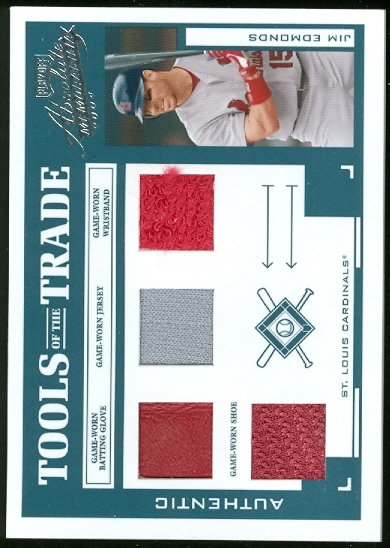 2004 Absolute Memorabilia Tools of the Trade Material Quad #69 Jim Edmonds/50