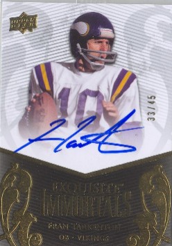 2008 Exquisite Collection Immortals Signatures #EGIIFT Fran Tarkenton/45
