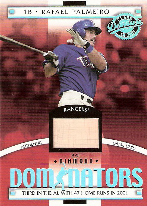 2001 Donruss Class of 2001 Diamond Dominators #DM7 Rafael Palmeiro Bat/550