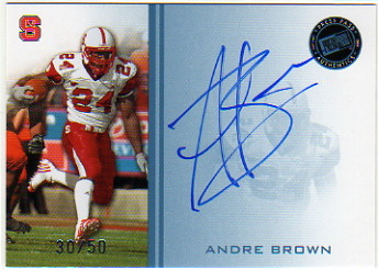 2009 Press Pass Autographs Blue #AB Andre Brown/50