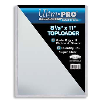 Pack of (25) Ultra Pro Premium 8.5x11 Top Loaders