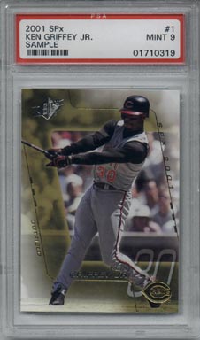 2001 SPx Baseball #001 Ken Griffey Jr. Sample Promo Mint PSA 9 Hard To Find!!