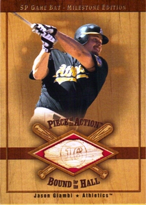 2001 SP Game Bat Milestone Piece of Action Bound for the Hall #BJG Jason Giambi