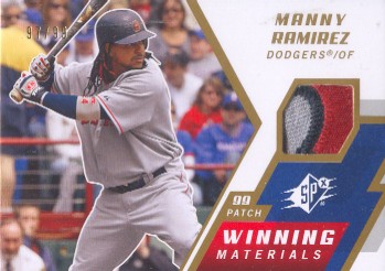 2009 SPx Winning Materials Patch #WMRA Manny Ramirez