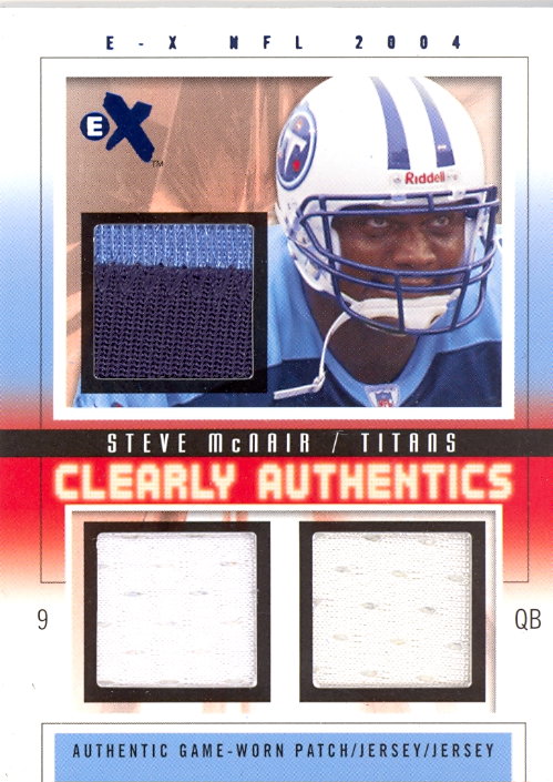 2004 E-X Clearly Authentics Triple Swatch Blue #CASM Steve McNair