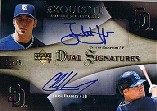 2007 Exquisite Collection Rookie Signatures Dual Signatures Gold #HH Justin Hampson/Chase Headley/25