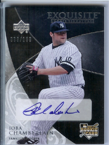 2007 Exquisite Collection Rookie Signatures #182 Joba Chamberlain AU/150 RC