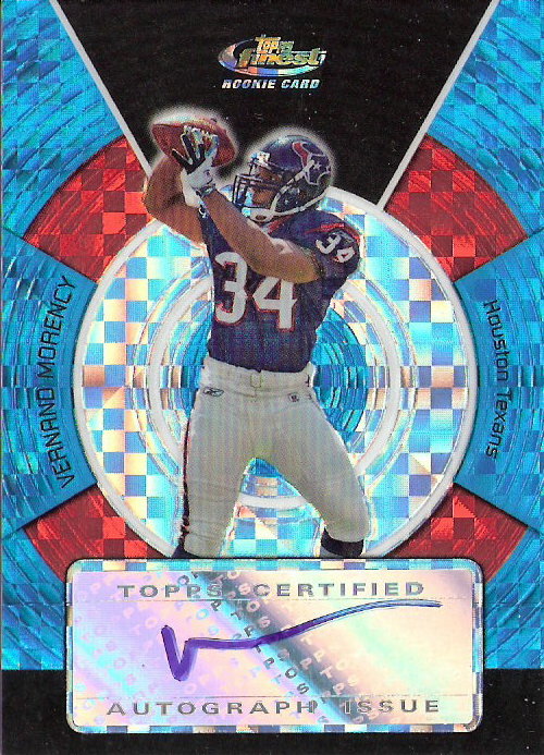2005 Finest Blue Xfractors #183 Vernand Morency AU