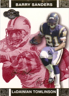 2007 Topps Co-Signers Changing Faces Gold Red #12A LaDainian Tomlinson/Barry Sanders