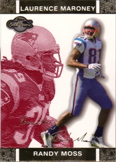 2007 Topps Co-Signers Changing Faces Gold Red #30A Randy Moss/Laurence Maroney