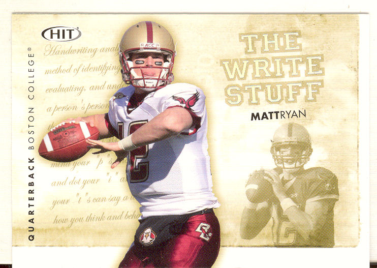 2008 SAGE HIT Write Stuff #WS9 Matt Ryan