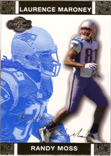2007 Topps Co-Signers Changing Faces Gold Blue #30A Randy Moss/Laurence Maroney