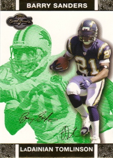 2007 Topps Co-Signers Changing Faces Gold Green #12A LaDainian Tomlinson/Barry Sanders