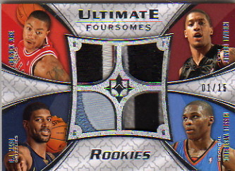 2008-09 Ultimate Collection Patches Foursome Rookies #UFR1234 Derrick Rose/Michael Beasley/O.J. Mayo/Russell Westbrook