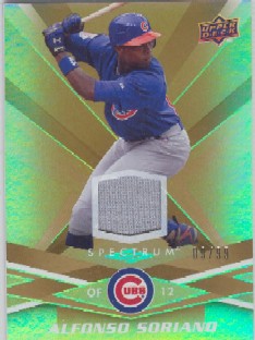 2009 Upper Deck Spectrum Gold Jersey #17 Alfonso Soriano Jsy
