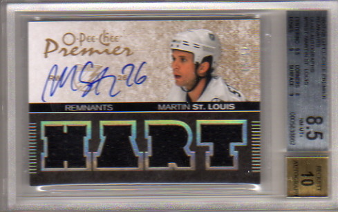 2007-08 OPC Premier Remnants Quads Autographs #PRST Martin St. Louis