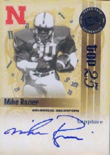 2008 Press Pass Legends Bowl Edition Top 25 Autographs Sapphire #MR Mike Rozier/84