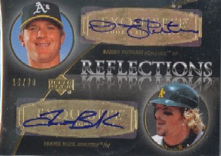 2007 Exquisite Collection Rookie Signatures Reflections Autographs Gold #PB Danny Putnam/Travis Buck/20