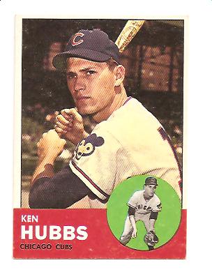 1963 Topps #15 Ken Hubbs UER (No Position Listed on Front of card)