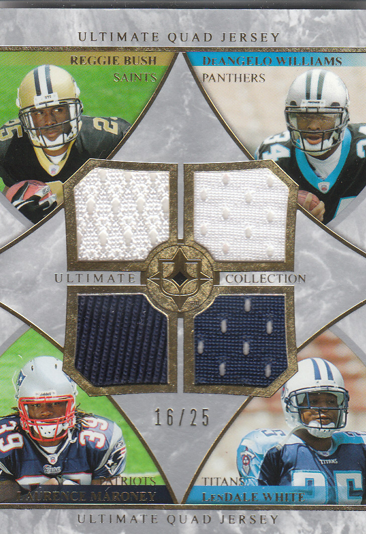 2006 Ultimate Collection Jerseys Quad #BMWW Reggie Bush/Laurence Maroney/DeAngelo Williams/LenDale White