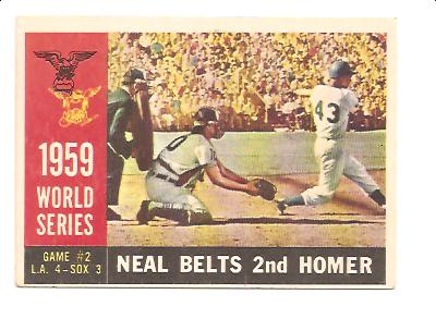 1960 Topps #386 World Series Game 2/Charlie Neal/Belts Second Homer