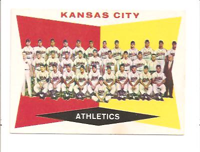 1960 Topps #413 Kansas City Athletics CL